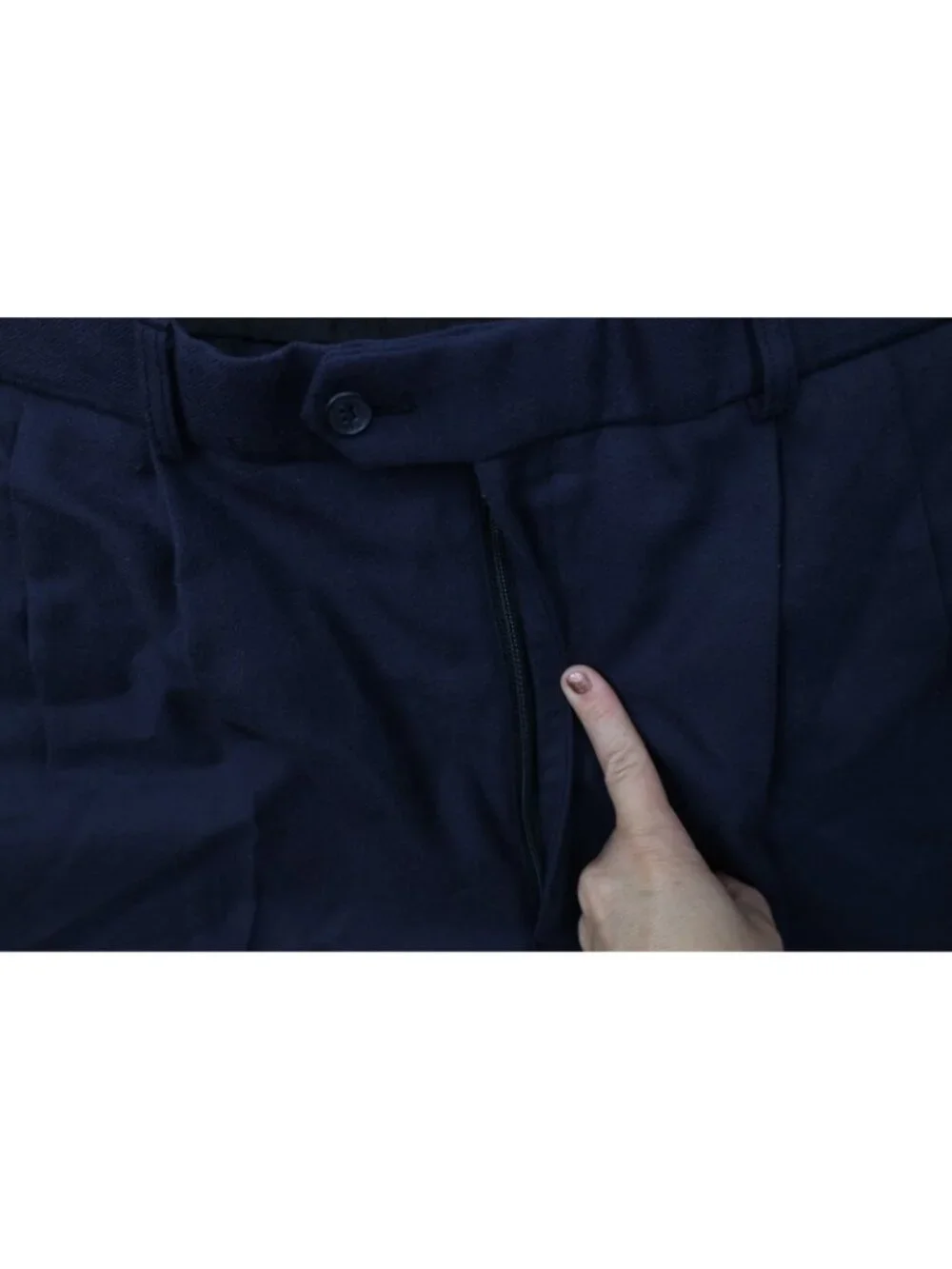 Vtg 90s Streetwear Mens 44L 2 Piece Heavy Wool Suit Wedding Wide Leg 38x31 Blue